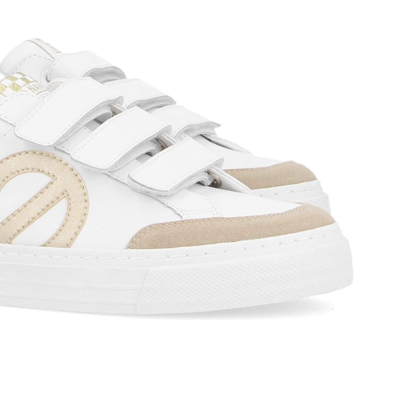 STRIKE STRAPS - NAPPA/CURL - WHITE/GOLD